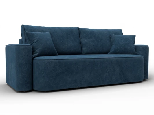 137070 Диван прямой Лига-118 НПБ (ДСП,ЛДСП,Брус,Фанера,Велюр/Синий) Лига Диванов 137070