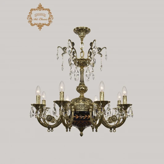 31.12.8.KR175SP.250IT.GB.Sp.Amber.Blue.1B Подвесная люстра Art Classic 31.12 31.12.8.KR175SP.250IT.GB.Sp.Amber.Blue.1B