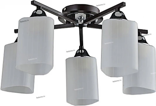 TC-400-405 WG Люстра потолочная Toscom Filla, 5 плафонов, венге с хромом и белым