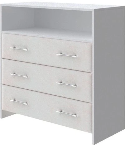 2024871 PROxSON Комод Varna (ЛДСП Белая+ткань Белый/Teddy Жемчужный) 90x40