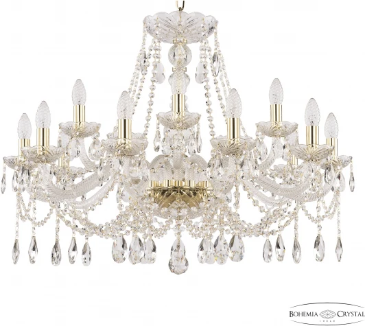 107/10+5/300 G Подвесная люстра Bohemia 107 107/10+5/300 G (220V, подвески, на цепи, подсвечник, свеча)