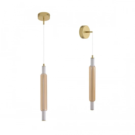 8259/15WCL Бра/подвесной светильник Lumion Trendy 8259/15WCL золото/амбер, металл/акрил/стекло LED 15W 4000К 220V