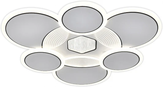 10277/6LED Потолочная люстра светодиодная Escada Dune 10277/6LED 80Вт, с ПДУ, металл/акрил, белый/чёрный (регулировка яркости, 220V)