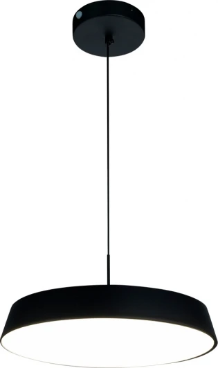 10301/1LED Black Подвесной светодиодный светильник Escada Simply 10301/1LED Black 70Вт, изменение цветовой температуры с помощью выключателя, металл/акрил, черный (220V, на проводе, круглые)