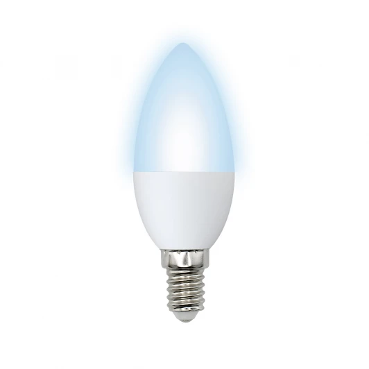 LED-C37-7W/NW/E14/FR/NR картон Лампочка светодиодная свеча белая E14 7W 4000K Volpe LED-C37-7W/NW/E14/FR/NR