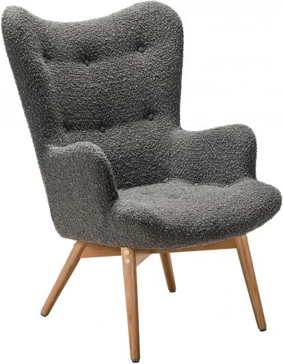 4101060120h_Grey_н.бук Кресло Хайбэк темно-серый/нат.бук R-Home арт.4101060120h_Grey_н.бук