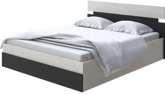 2015279 Без бренда Кровать Milton с подъемным механизмом (ЛДСП Дуб Шамони светлый/Черный) 90x190