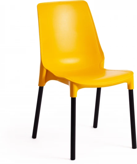 19667 Стул GENIUS (mod 75) / 1 шт. в упаковке (Металл,Пластик /Желтый,Черный)