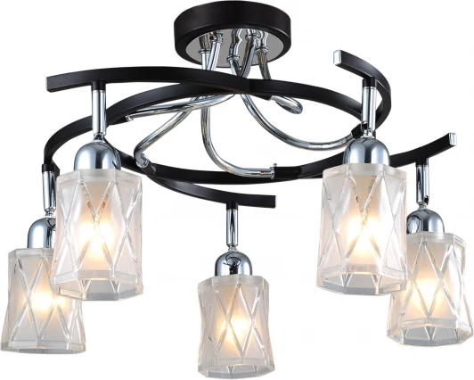 89402-5 chrome + wengue Потолочная люстра N-Light 89402 89402-5 chrome + wengue