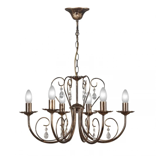 S9028-6 Люстра подвесная Day&Night, 6 ламп, черный с золотом и прозрачным