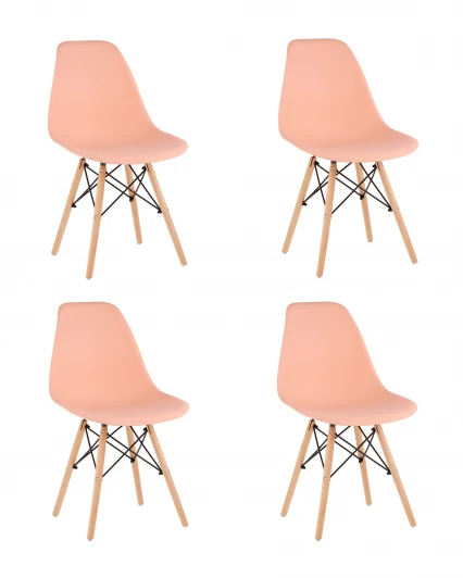 УТ000039377 Стул Eames Style DSW персиковый x4 (разборный каркас) Stool Group арт.УТ000039377