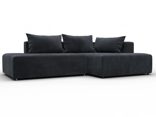 134808 Диван угловой Лига-103 НПБ угол правый (ДСП,Брус,Фанера,Велюр/Темно-серый) Лига Диванов 134808