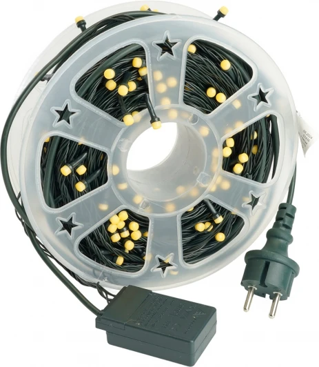 51436 Светодиодная гирлянда на бобине линейная 50м + 3м 2700К, c питанием от сети, зеленый шнур Feron CL98 51436