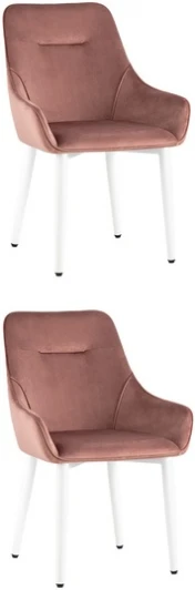 УТ000037408 Стул Диана велюр пыльно-розовый ножки белые 2 шт Stool Group (арт.УТ000037408)