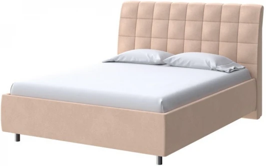 2017653 PROxSON Кровать Volumo без основания (Ткань: Велюр Casa Бежевый) 80x190