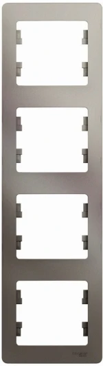 GSL001208 Рамка на 4 поста (платина) Systeme Electric Glossa GSL001208