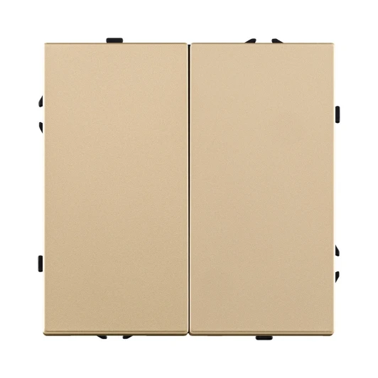 EC-025GD Выключатель кнопочный 2-клавишный 10А/250В золотой Kollinger Eclipse EC-025GD