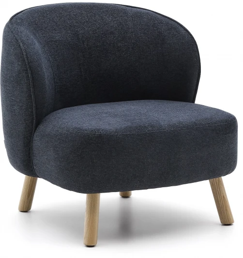 219327 Кресло Ulit из серого шенилла с ножками из бука в натуральной отделке La Forma (ex Julia Grup) арт.219327