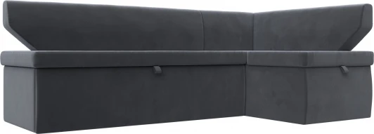 126108 Диван кухонный угловой Омура правый угол (Серый/Велюр) Лига Диванов арт.126108