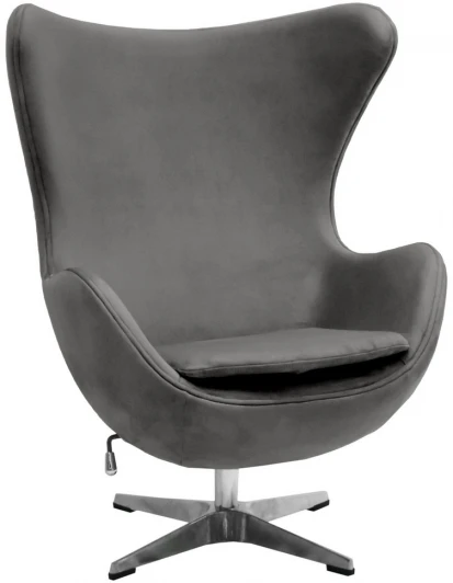 FR 0862 Кресло EGG CHAIR тёмно-серый, искусственная замша Bradex Home FR 0862