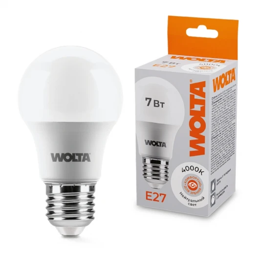 25S55BL7E27 Светодиодная лампа 7Вт 4000К E27 Wolta 25S55BL7E27