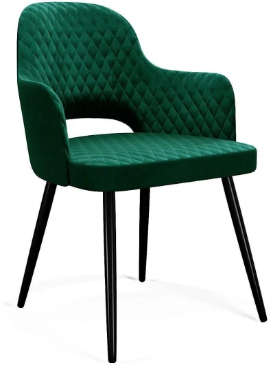 00-00054106 Стул DikLine 251 микровелюр К13 изумруд, ножки черные 00-00054106