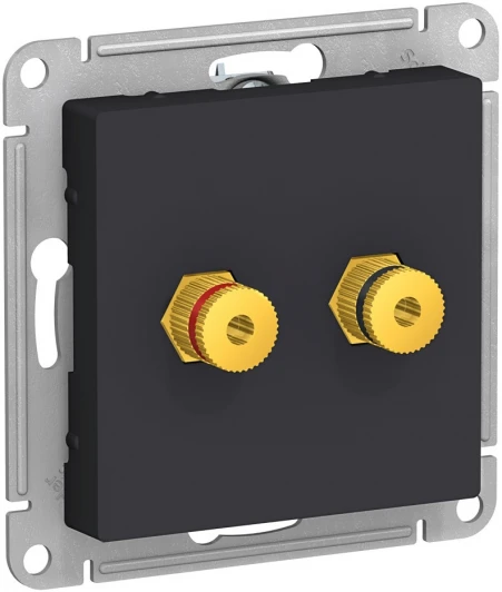 ATN001087 Акустическая розетка встраиваемая двойная (карбон) Systeme Electric AtlasDesign ATN001087