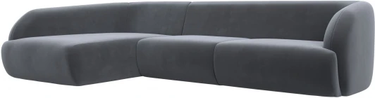 122190L Диван угловой Лига-041 левый угол (Серый/Велюр) Лига Диванов арт.122190L