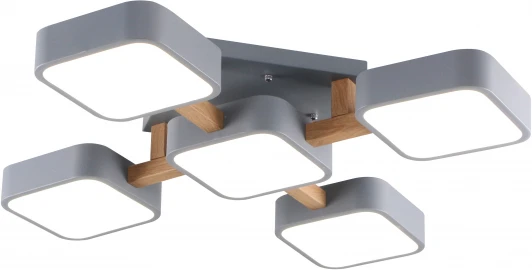 10213/5LED Люстра потолочная светодиодная Ulrika 10213/5 LED*96W Grey/Wooden