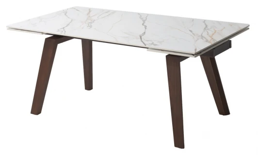 614M06008 Стол БЭТИС (BETIS) 180 цвет МРАМОР (MATTE GILDED WHITE SOLID CERAMIC) / Орех (WALNUT), ®DISAUR M-City 64667
