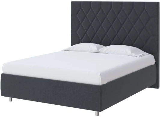 1923227 PROxSON Кровать Rhomby без основания (Ткань: Рогожка Тетра Графит) 90x200