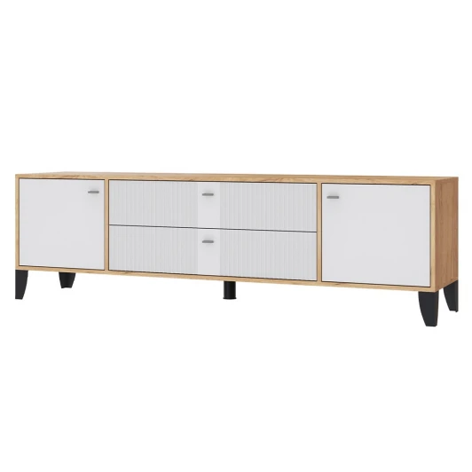 00-00142950 Тумба под телевизор ТЭКС Парус-10, Дуб крафт золотой, Карбон фарфор