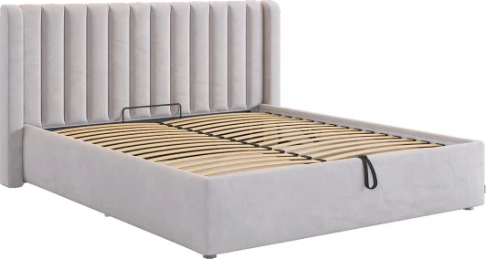 ZP.KM1.6-23.2173 Кровать с подъемным механизмом Ева 160х200 см Mebelson (ДСП,ЛДСП,Велюр/Серый) арт.ZP.KM1.6-23.2173