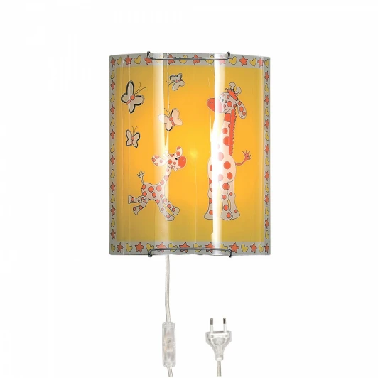 CL921001W Настенный светильник Citilux 921 CL921001W (для детской, 220V, выключатель, животные, бабочки, жирафы)
