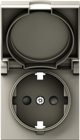 DE45435 Накладка для розетки Schuko с заземлением, с крышкой, 16A 250 В~, матовый кашемир IP44 Donel A07 DE45435