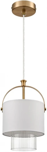 6593/1 Подвесной светильник Lumion Jane 6593/1 латунь/белый, металл/текстиль, стекло E14 1*40W 220V (на проводе, круглые)