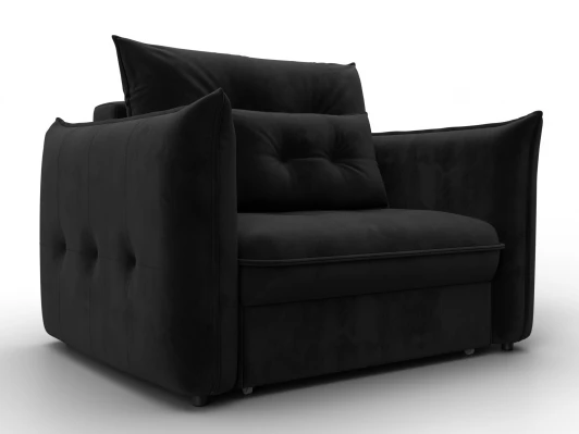 136996 Кресло Лига-100 НПБ (ДСП,Фанера,Велюр/Черный) Лига Диванов 136996