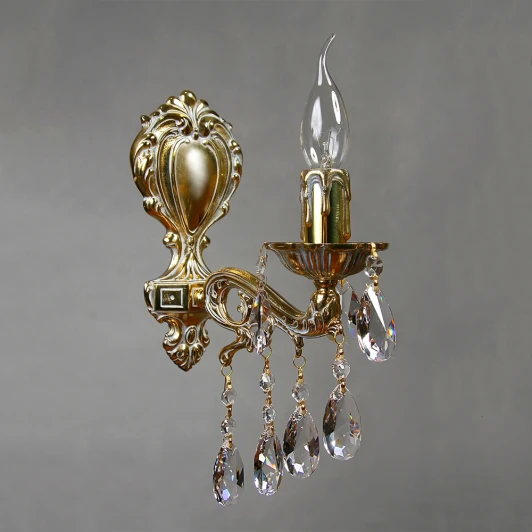 2128/1 WP Tear Drop Бра Ambiente by Brizzi Leon 2128/1 WP Tear Drop (220V, хрусталь Asfour, подвески, подсвечник, свеча)