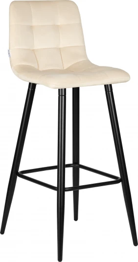 8078-LML NICOLE Стул барный DOBRIN NICOLE (черные матовые ножки, кремовый велюр (108-113))