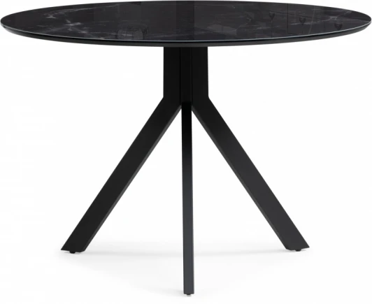 612874 Кухонный стол Notta Том 110х110х75 черный (Стекло/Черный) арт.612874