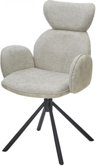 621M05628 Стул VARDY 360 град.поворот. Brego-31 Бежевый, ткань/ 7525-01 Бежевый, велюр/Черный, ®DISAUR