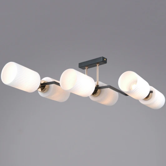 IL0809-6ASQ-25 BK AB NAPLES Потолочная люстра на штанге ILLUMICO IL0809-6ASQ-25 BK AB NAPLES (220V)