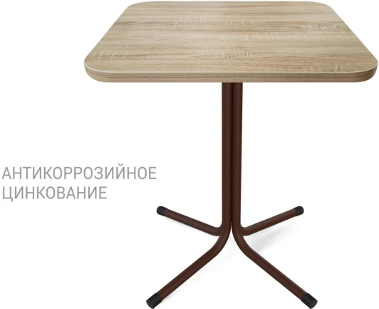 2097770007 Стол Sheffilton SHT-TU7-1/60/60 ЛДСП корич.муар(цинк)/черный/дуб сонома