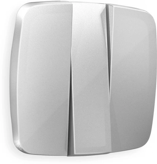 OP4050 Лицевая панель Ambrella Volt OMEGA (Серебро глянец) для 3-клавишных выключателей QUANT OP4050