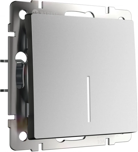 W1112165 Выключатель одноклавишный проходной с подсветкой (серебряный матовый) Werkel W1112165 (a063615)