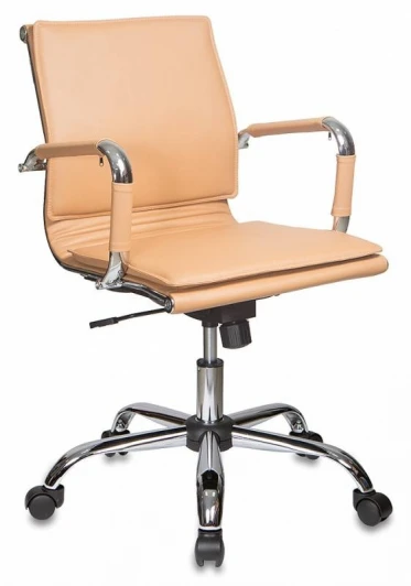 CH-993-LOW/CAMEL Кресло руководителя Бюрократ Ch-993-Low светло-коричневый эко.кожа низк.спин. крестовина металл хром