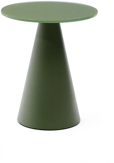 299296 Приставной столик Wilshire из стали с закаленным стеклом с матовой зеленой отделкой Ø35 см La Forma (ex Julia Grup) арт.299296