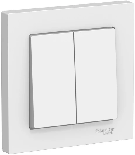 ATN000152 Выключатель встраиваемый двухклавишный (белый) Systeme Electric AtlasDesign ATN000152