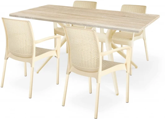 4844926001 Обеденная группа Sheffilton SHT-DS164 дуб сонома светлый/бежевый/светлый орех