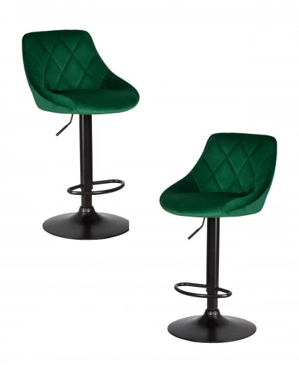 LM-5007-N_B-M_V-MJ9-88 Набор 2 шт стул барный DOBRIN LOGAN BLACK (зеленый велюр (MJ9-88))